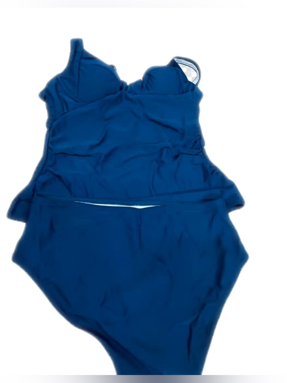 Womens Medium Blue Teal Tankini Set - Supportive Two-Piece Swimwear